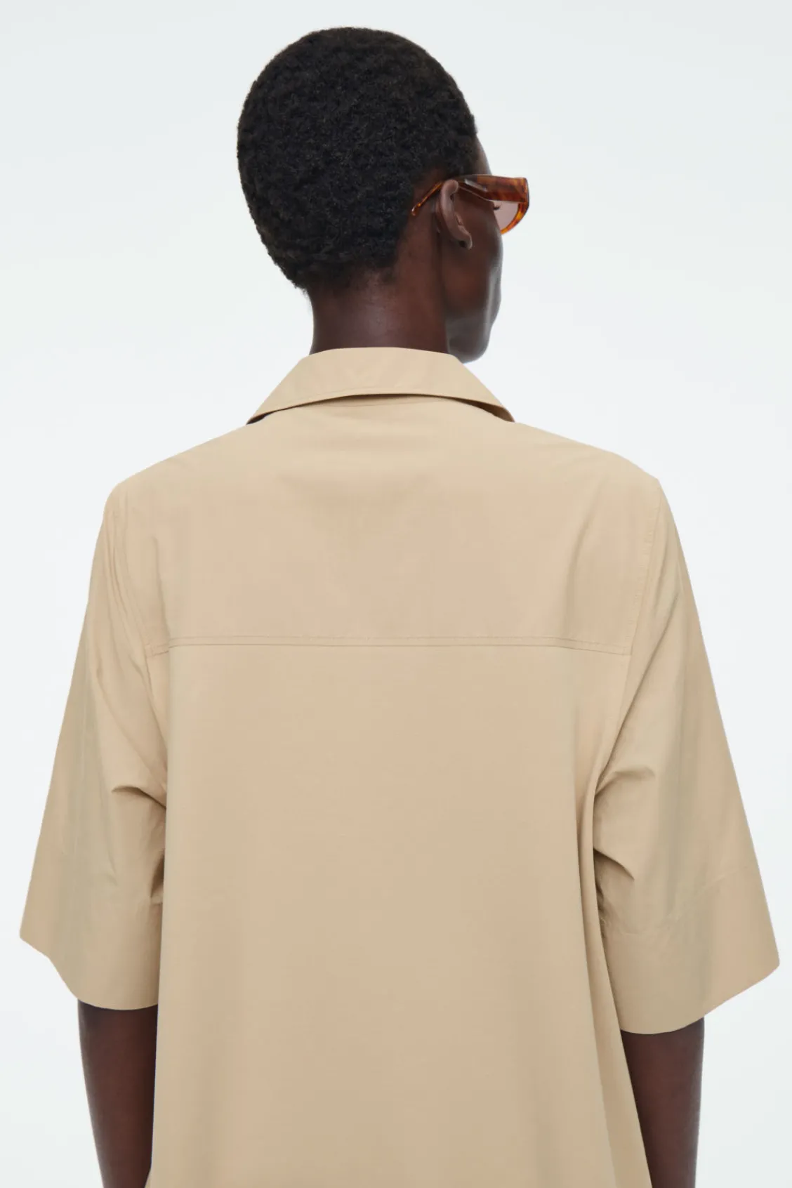 COS OVERSIZED OPEN-COLLAR SHIRT DRESS-Women Dresses & Jumpsuits