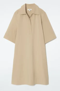 COS OVERSIZED OPEN-COLLAR SHIRT DRESS-Women Dresses & Jumpsuits