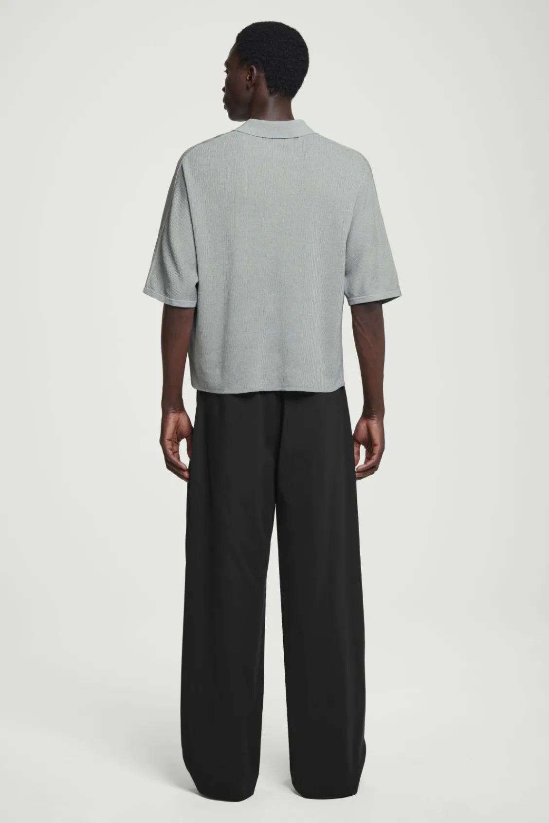 COS OVERSIZED RIBBED-KNIT POLO SHIRT- Polo Shirts | Sweaters & Cardigans