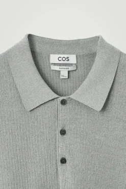 COS OVERSIZED RIBBED-KNIT POLO SHIRT- Polo Shirts | Sweaters & Cardigans