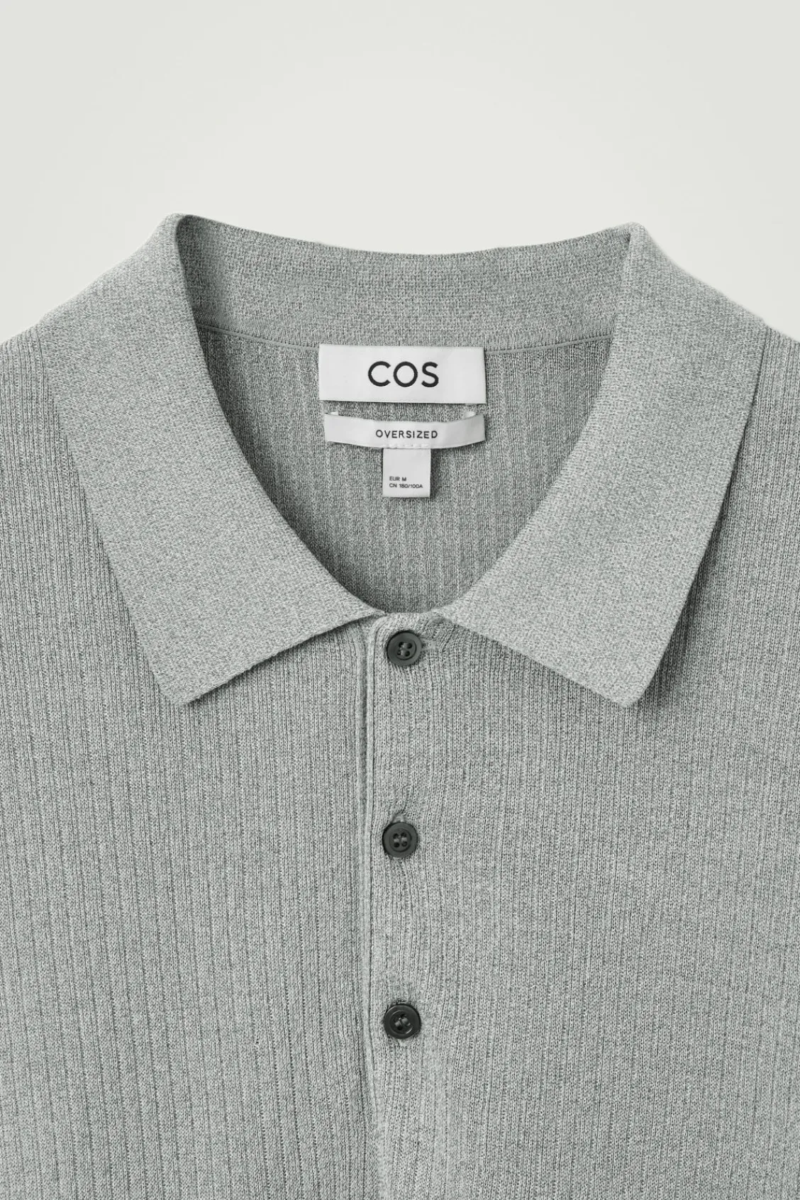 COS OVERSIZED RIBBED-KNIT POLO SHIRT- Polo Shirts | Sweaters & Cardigans