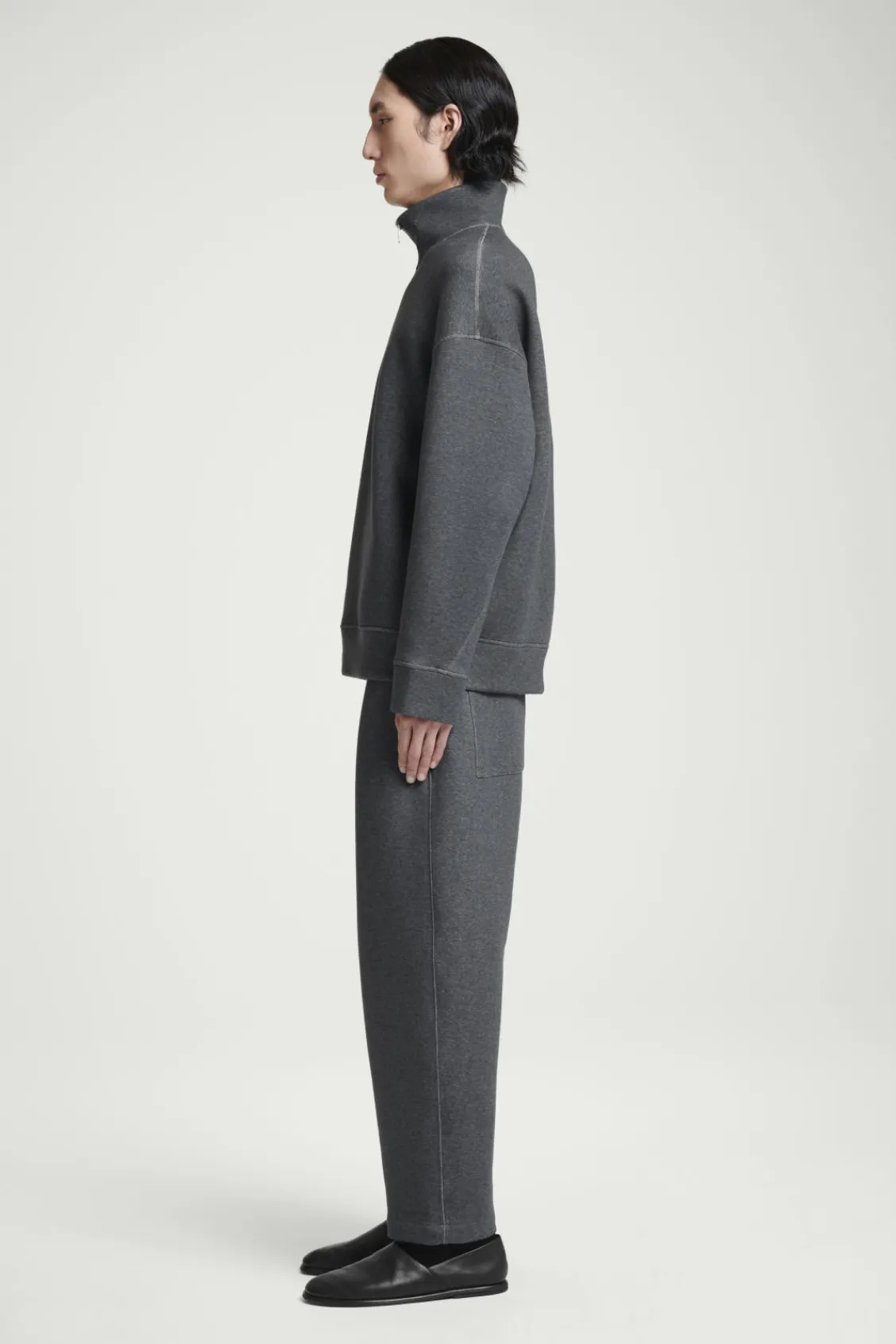 COS OVERSIZED SCUBA-JERSEY HALF-ZIP SWEATSHIRT- Sweatshirts & Hoodies