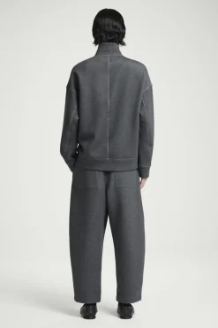 COS OVERSIZED SCUBA-JERSEY HALF-ZIP SWEATSHIRT- Sweatshirts & Hoodies
