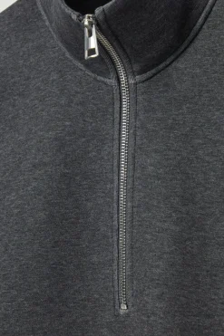 COS OVERSIZED SCUBA-JERSEY HALF-ZIP SWEATSHIRT- Sweatshirts & Hoodies
