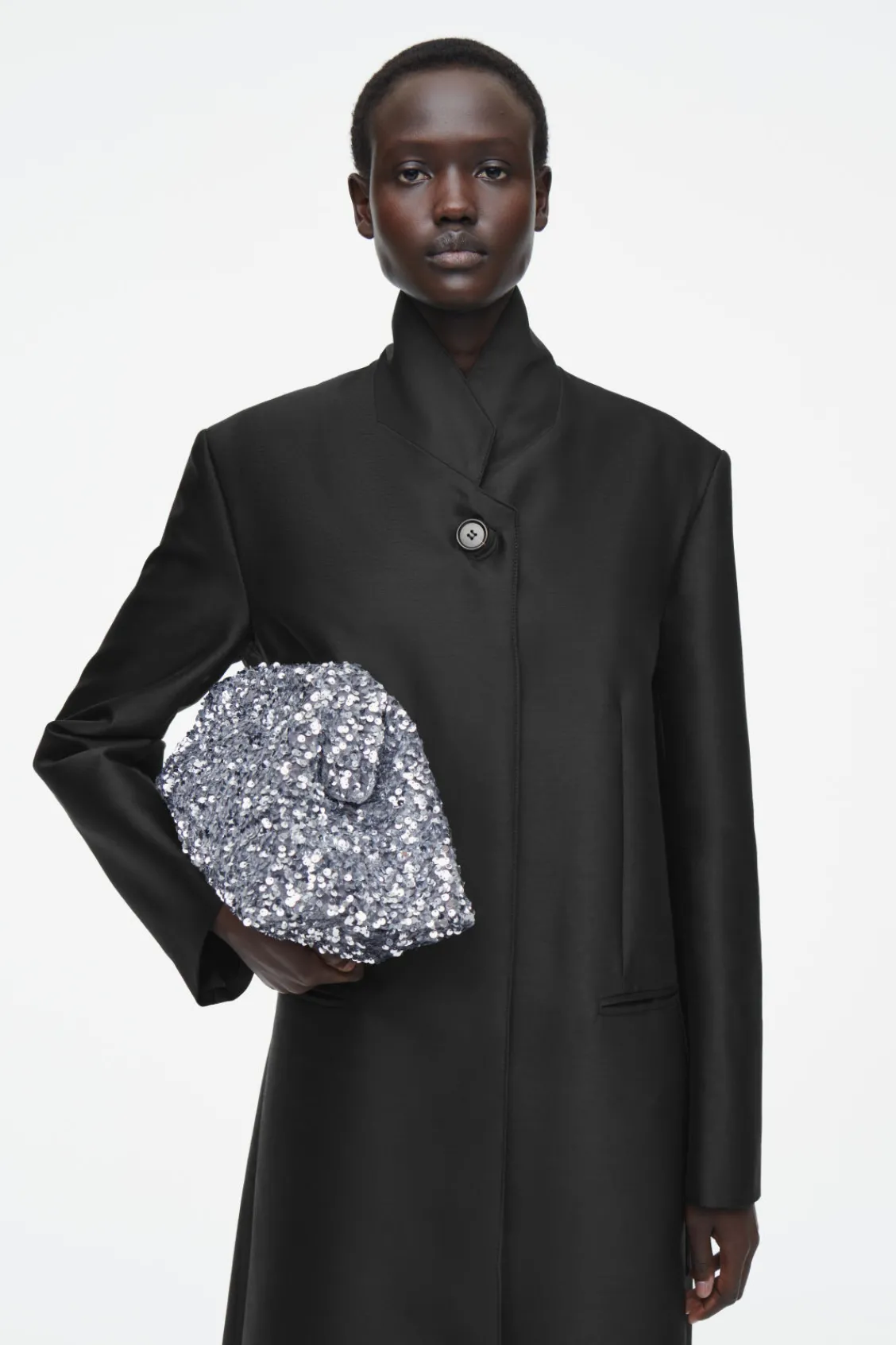 COS OVERSIZED SEQUINED FRAMED CLUTCH-Women Bags