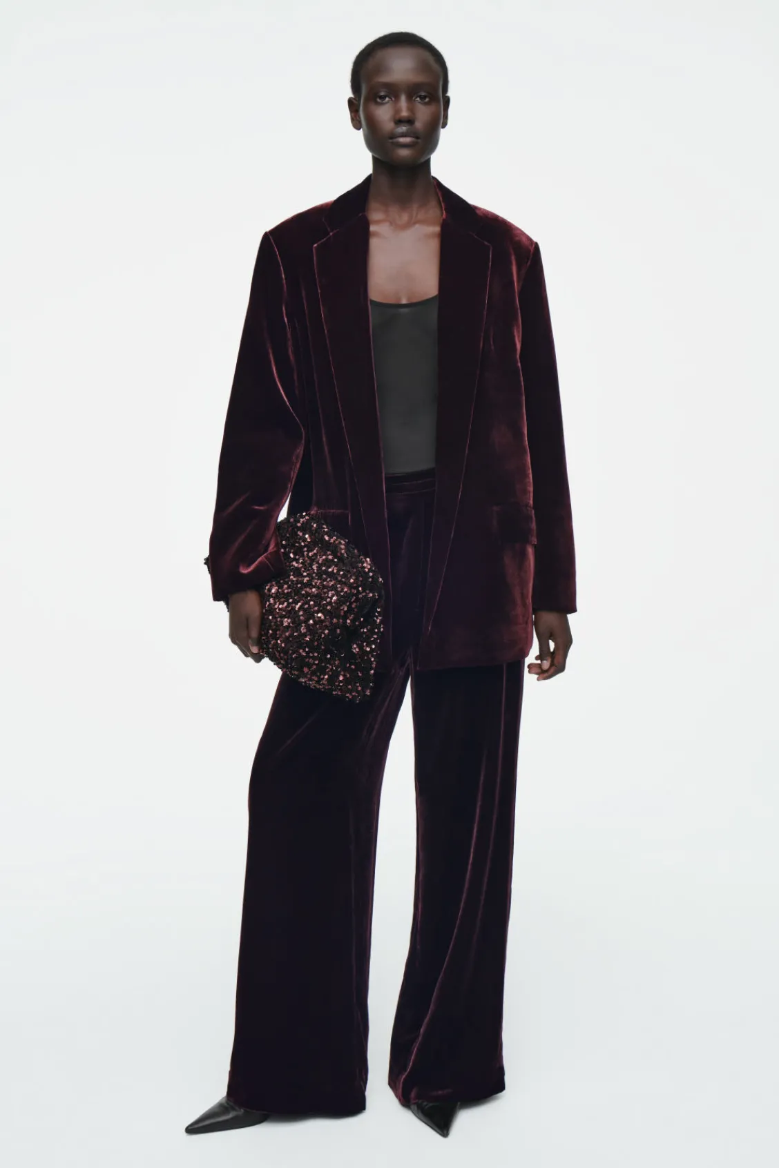 COS OVERSIZED SEQUINED FRAMED CLUTCH-Women Bags