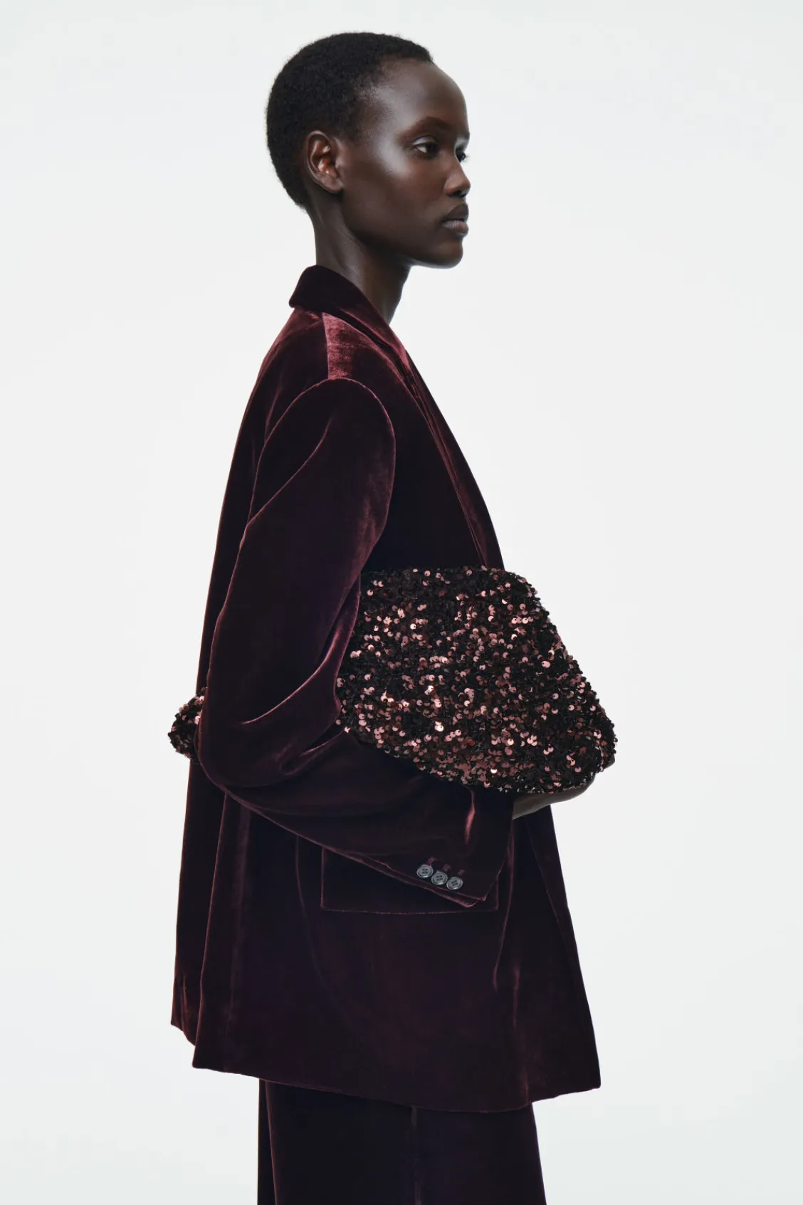 COS OVERSIZED SEQUINED FRAMED CLUTCH-Women Bags