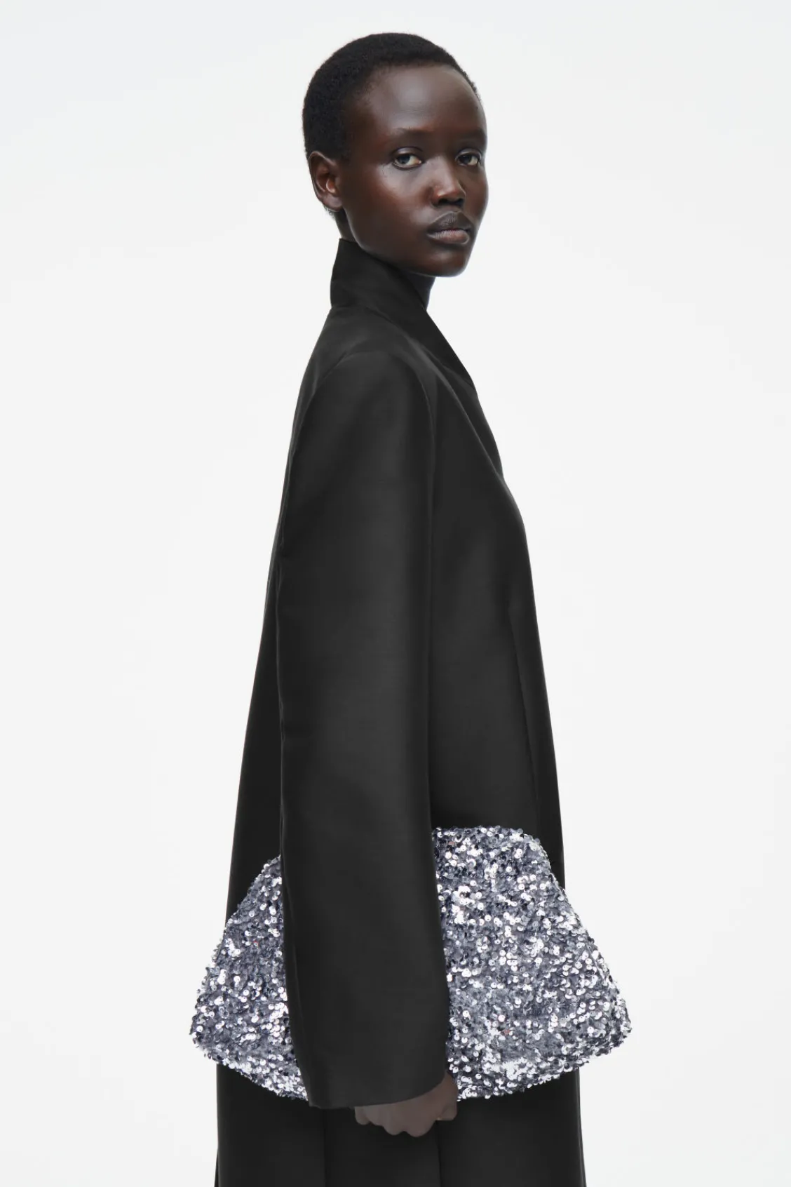 COS OVERSIZED SEQUINED FRAMED CLUTCH-Women Bags