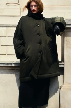 COS OVERSIZED SHAWL-COLLAR PADDED COAT-Women Coats & Jackets