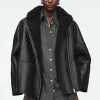 COS OVERSIZED SHEARLING AVIATOR JACKET-Women Coats & Jackets