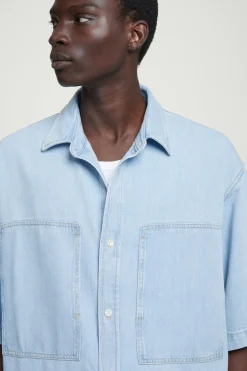 COS OVERSIZED SHORT-SLEEVED DENIM SHIRT- Shirts