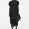 COS OVERSIZED SILK MIDI SHIRT DRESS-Women Dresses & Jumpsuits