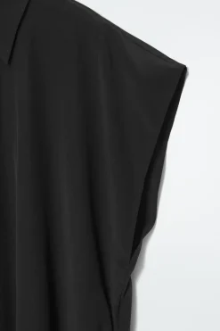 COS OVERSIZED SILK MIDI SHIRT DRESS-Women Dresses & Jumpsuits
