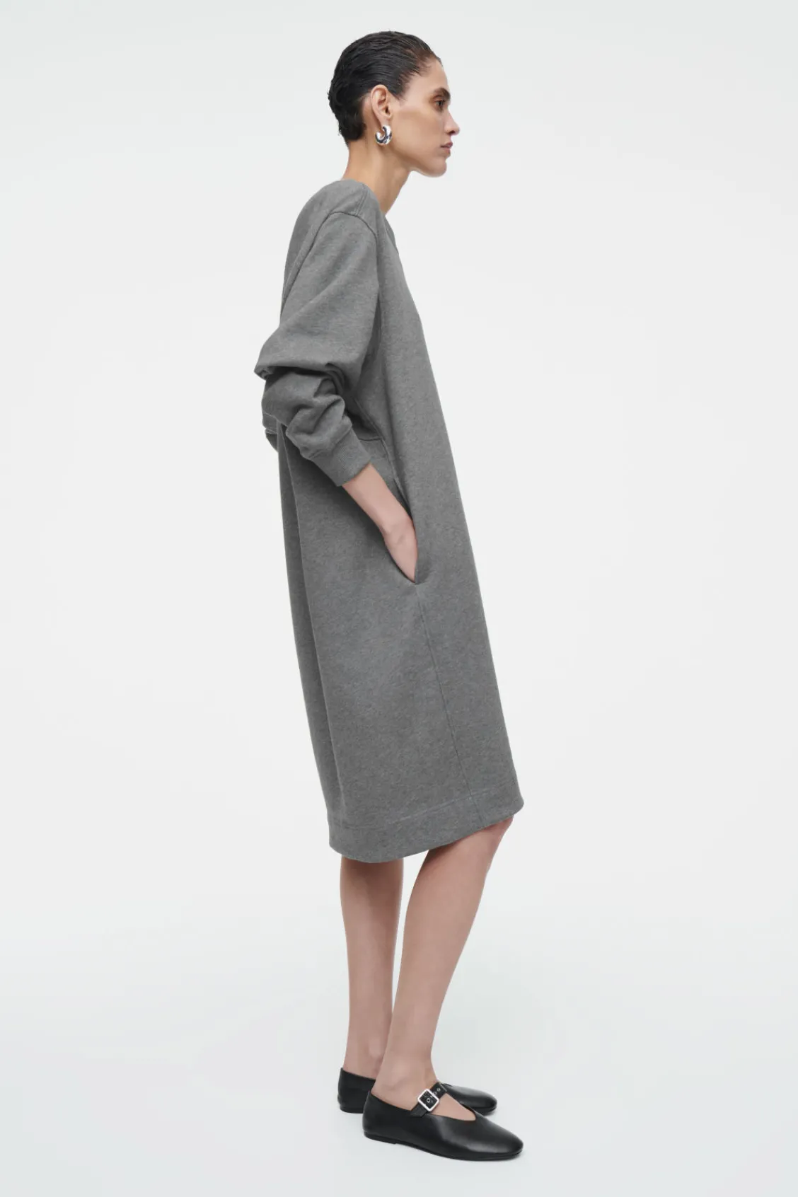 COS OVERSIZED SWEATSHIRT MIDI DRESS-Women Dresses & Jumpsuits