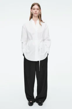 COS OVERSIZED TIE-WAIST SHIRT-Women Shirts & Blouses | Tops