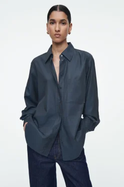 COS OVERSIZED TWILL SHIRT-Women Shirts & Blouses | Tops