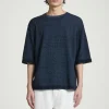 COS OVERSIZED TWO-TONE KNITTED COTTON T-SHIRT- T-Shirts | Sweaters & Cardigans