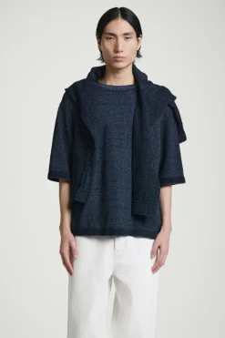 COS OVERSIZED TWO-TONE KNITTED COTTON T-SHIRT- T-Shirts | Sweaters & Cardigans