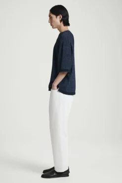 COS OVERSIZED TWO-TONE KNITTED COTTON T-SHIRT- T-Shirts | Sweaters & Cardigans