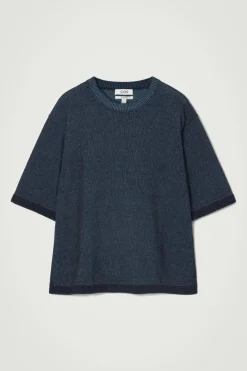 COS OVERSIZED TWO-TONE KNITTED COTTON T-SHIRT- T-Shirts | Sweaters & Cardigans