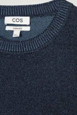 COS OVERSIZED TWO-TONE KNITTED COTTON T-SHIRT- T-Shirts | Sweaters & Cardigans