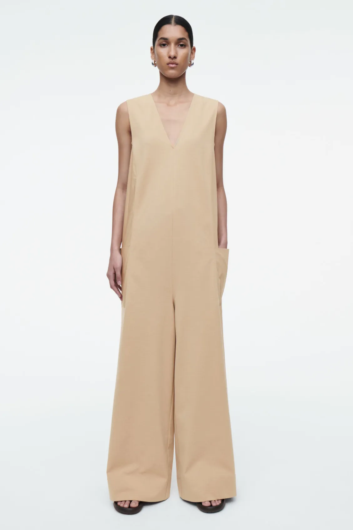COS OVERSIZED V-NECK JUMPSUIT-Women Dresses & Jumpsuits | Pants