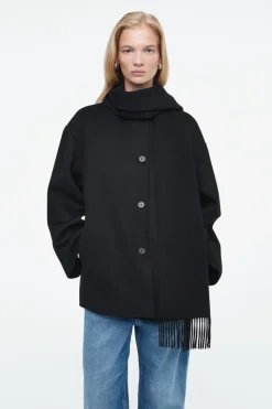 COS OVERSIZED WOOL-BLEND SCARF JACKET-Women Coats & Jackets