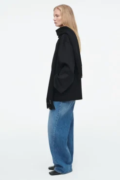 COS OVERSIZED WOOL-BLEND SCARF JACKET-Women Coats & Jackets