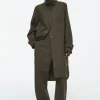 COS OVERSIZED WOOL-BLEND SHIRT DRESS-Women Dresses & Jumpsuits