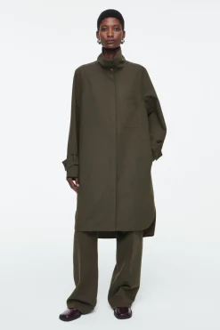COS OVERSIZED WOOL-BLEND SHIRT DRESS-Women Dresses & Jumpsuits