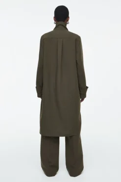 COS OVERSIZED WOOL-BLEND SHIRT DRESS-Women Dresses & Jumpsuits