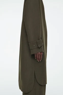 COS OVERSIZED WOOL-BLEND SHIRT DRESS-Women Dresses & Jumpsuits