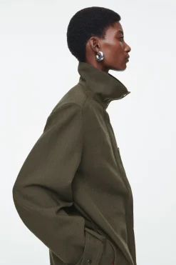 COS OVERSIZED WOOL-BLEND SHIRT DRESS-Women Dresses & Jumpsuits