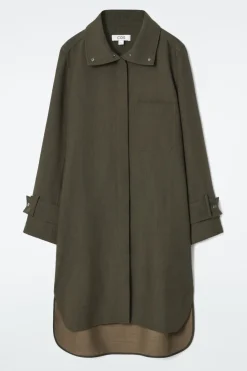 COS OVERSIZED WOOL-BLEND SHIRT DRESS-Women Dresses & Jumpsuits
