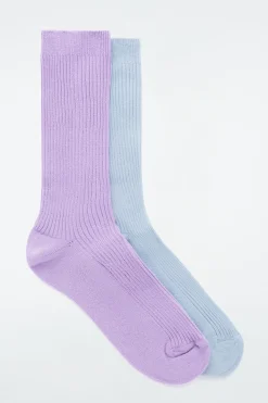 COS 2-PACK RIBBED SOCKS-Women Socks & Tights