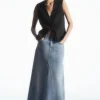 COS PANELED DENIM MAXI SKIRT-Women Skirts