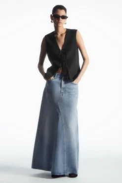 COS PANELED DENIM MAXI SKIRT-Women Skirts