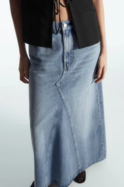 COS PANELED DENIM MAXI SKIRT-Women Skirts