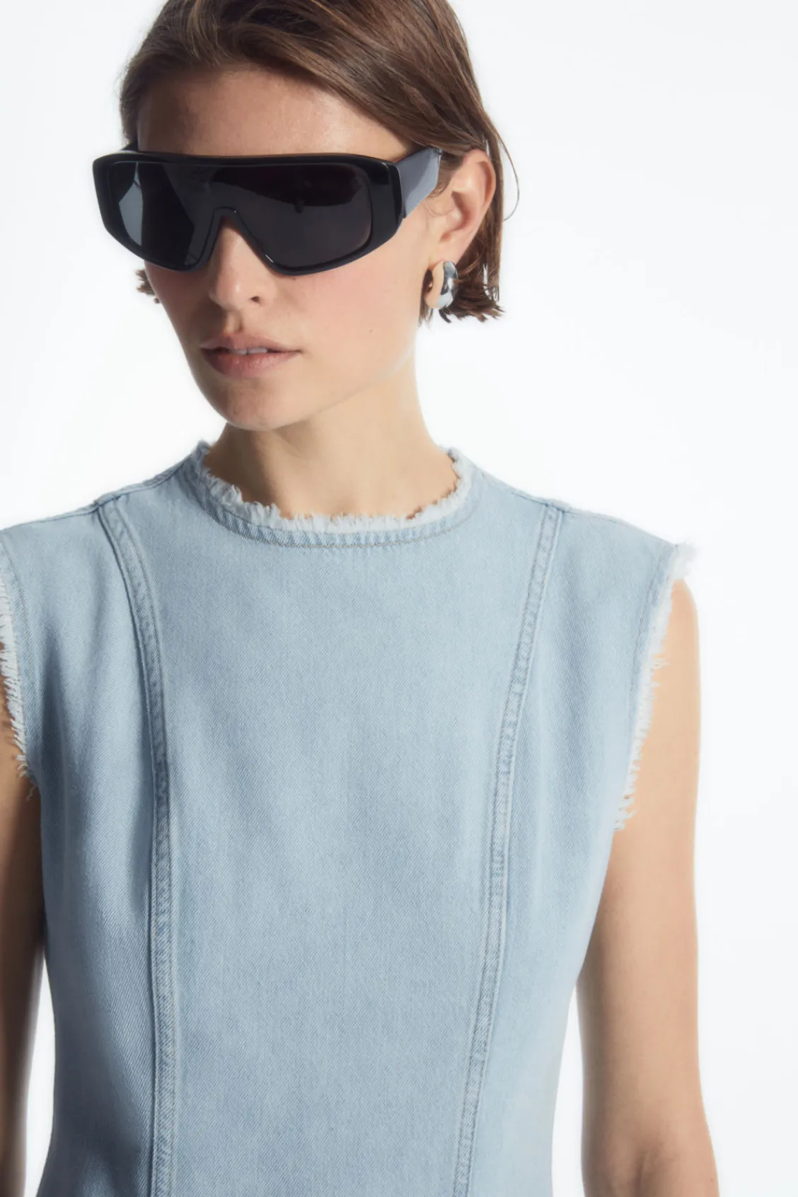 COS PANELED DENIM MINI DRESS-Women Dresses & Jumpsuits