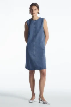 COS PANELED DENIM SHIFT DRESS-Women Dresses & Jumpsuits