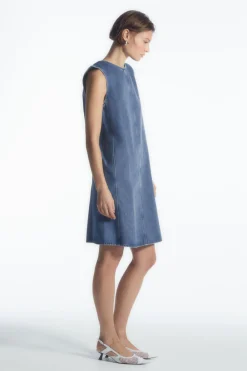 COS PANELED DENIM SHIFT DRESS-Women Dresses & Jumpsuits