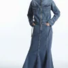 COS PANELED FLARED DENIM SKIRT-Women Skirts