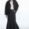 COS PANELED FLARED DENIM SKIRT-Women Skirts