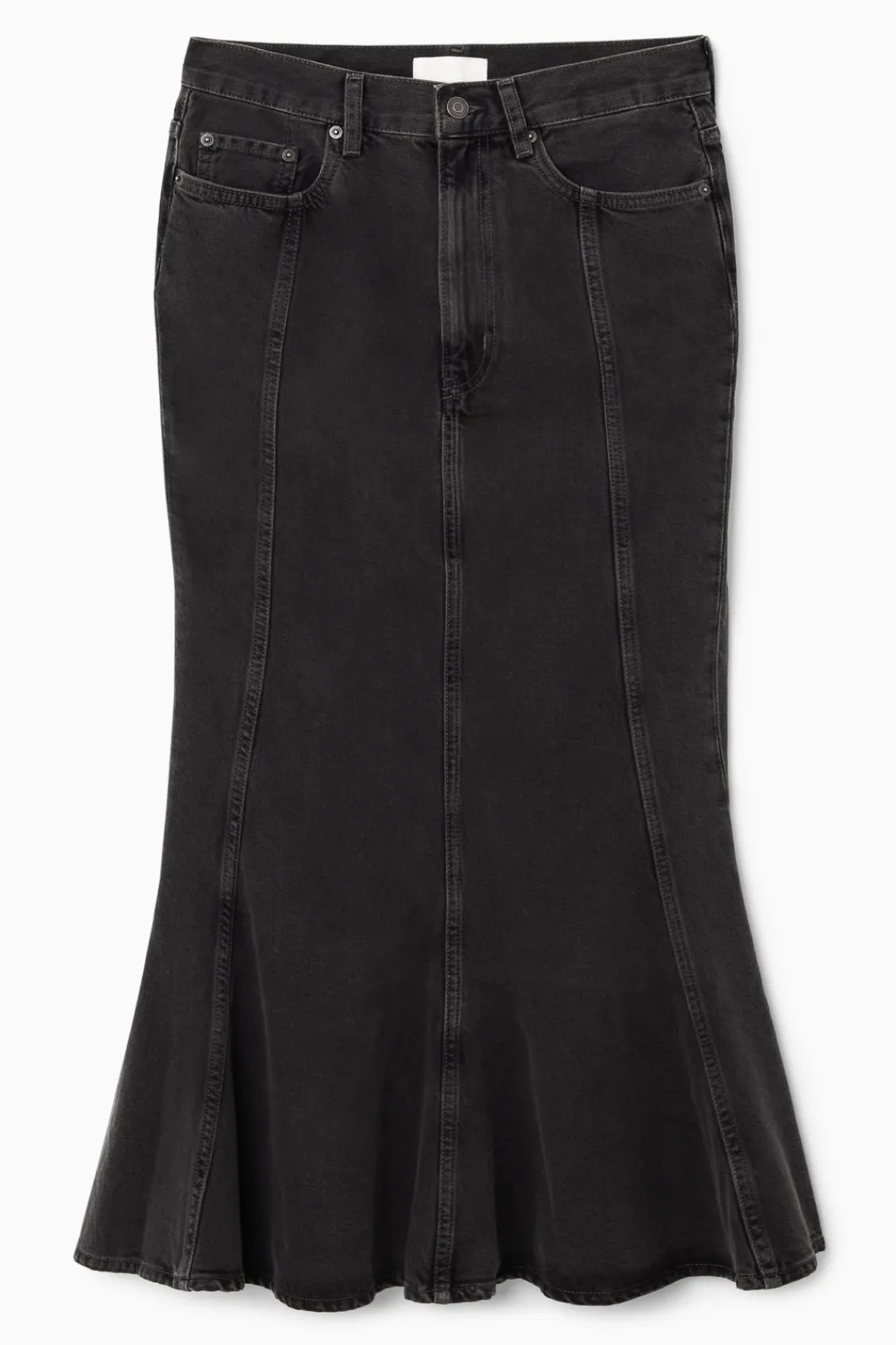 COS PANELED FLARED DENIM SKIRT-Women Skirts