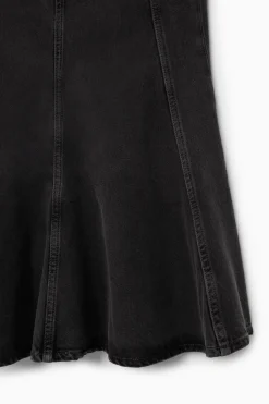 COS PANELED FLARED DENIM SKIRT-Women Skirts