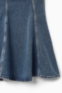 COS PANELED FLARED DENIM SKIRT-Women Skirts