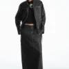 COS PANELED LEATHER RACER MIDI SKIRT-Women Skirts