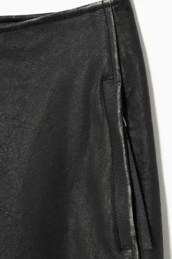 COS PANELED LEATHER RACER MIDI SKIRT-Women Skirts