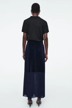 COS PANELED PLEATED COLUMN MAXI SKIRT-Women Skirts