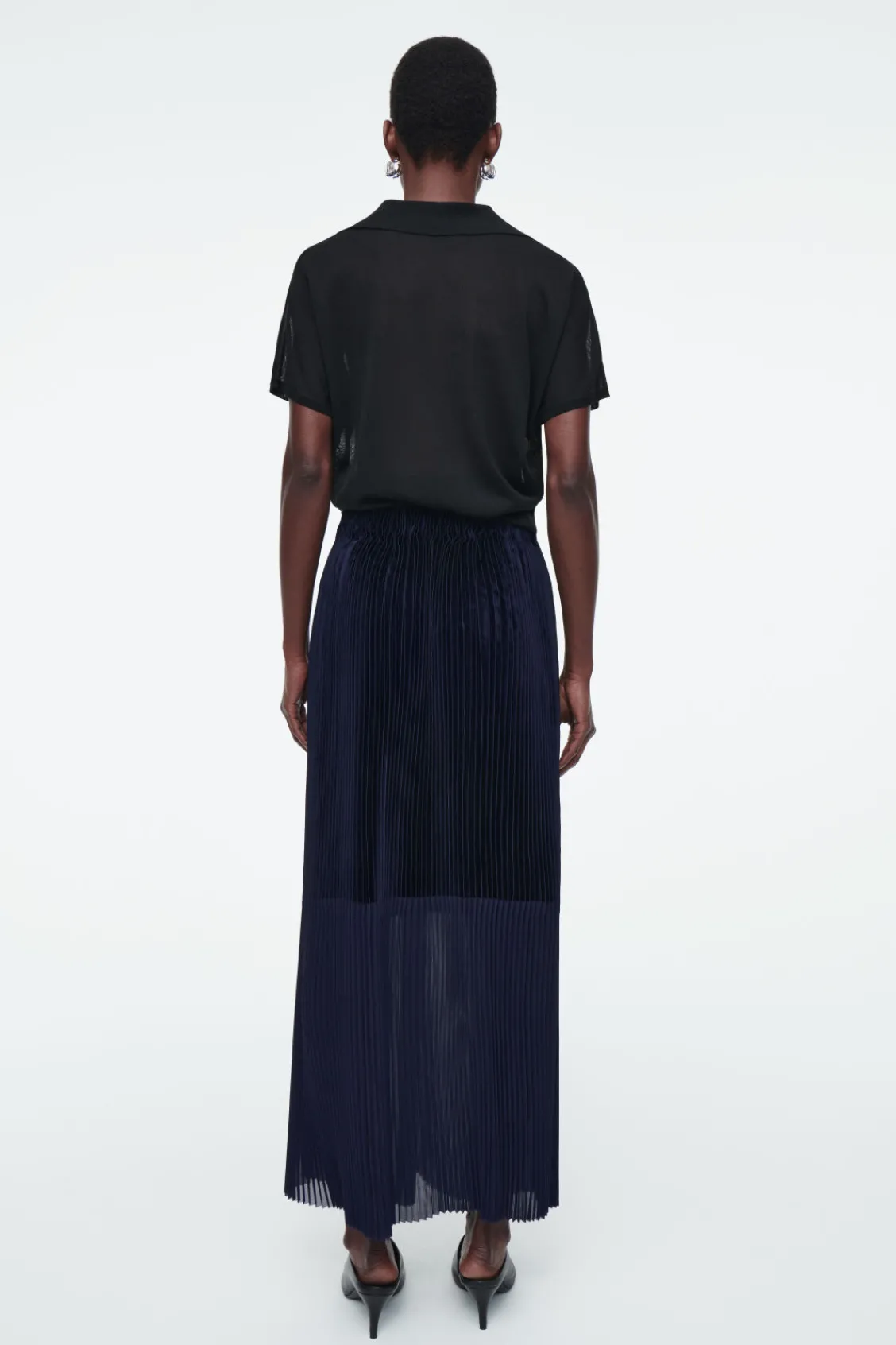 COS PANELED PLEATED COLUMN MAXI SKIRT-Women Skirts